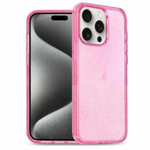 For iPhone 15 Pro Glitter Powder TPU Hybrid PC Phone Case(Pink)