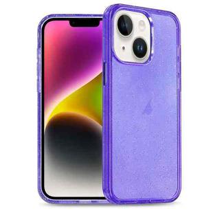 For iPhone 14 Plus Glitter Powder TPU Hybrid PC Phone Case(Purple)