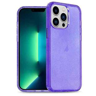 For iPhone 13 Pro Max Glitter Powder TPU Hybrid PC Phone Case(Purple)