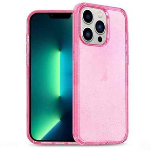 For iPhone 13 Pro Max Glitter Powder TPU Hybrid PC Phone Case(Pink)