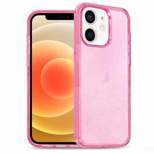 For iPhone 12 Glitter Powder TPU Hybrid PC Phone Case(Pink)