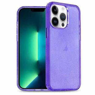 For iPhone 12 Pro Max Glitter Powder TPU Hybrid PC Phone Case(Purple)