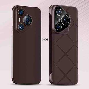 For Huawei Pura 70 Borderless Upshrink Camera Protection Phone Case(Brown)