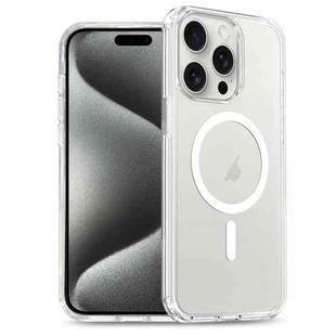 For iPhone 15 Pro Max Glitter Powder TPU Hybrid PC MagSafe Phone Case(Transparent)