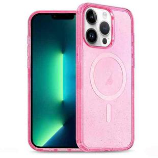 For iPhone 12 Pro Max Glitter Powder TPU Hybrid PC MagSafe Phone Case(Pink)