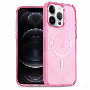 For iPhone 12 Pro Glitter Powder TPU Hybrid PC MagSafe Phone Case(Pink)