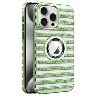 For iPhone 15 Pro Max Cooling Ladder Electroplated Hollow Phone Case(Green)