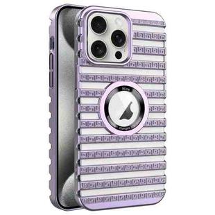 For iPhone 15 Pro Max Cooling Ladder Electroplated Hollow Phone Case(Purple)