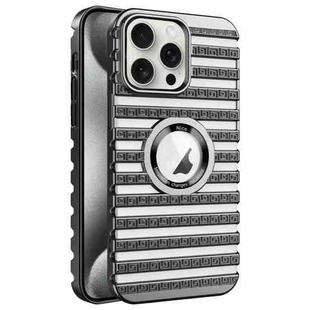 For iPhone 15 Pro Cooling Ladder Electroplated Hollow Phone Case(Black)