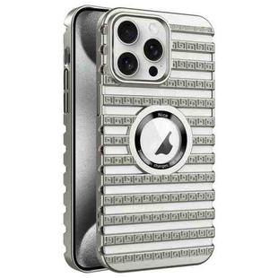 For iPhone 15 Pro Cooling Ladder Electroplated Hollow Phone Case(Silver)