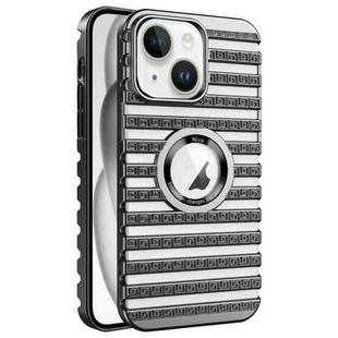 For iPhone 15 Cooling Ladder Electroplated Hollow Phone Case(Black)