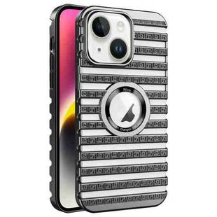 For iPhone 14 Cooling Ladder Electroplated Hollow Phone Case(Black)