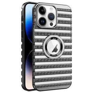 For iPhone 14 Pro Cooling Ladder Electroplated Hollow Phone Case(Black)