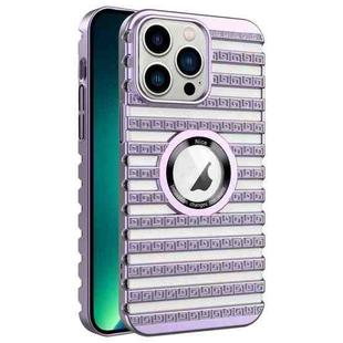 For iPhone 13 Pro Max Cooling Ladder Electroplated Hollow Phone Case(Purple)