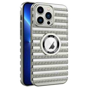 For iPhone 13 Pro Cooling Ladder Electroplated Hollow Phone Case(Silver)