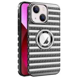 For iPhone 13 Cooling Ladder Electroplated Hollow Phone Case(Black)