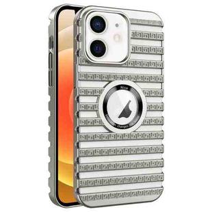 For iPhone 12 Cooling Ladder Electroplated Hollow Phone Case(Silver)