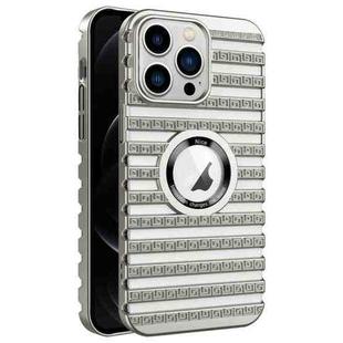 For iPhone 12 Pro Cooling Ladder Electroplated Hollow Phone Case(Silver)