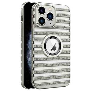 For iPhone 11 Pro Max Cooling Ladder Electroplated Hollow Phone Case(Silver)