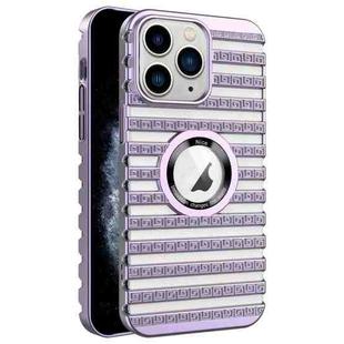 For iPhone 11 Pro Max Cooling Ladder Electroplated Hollow Phone Case(Purple)