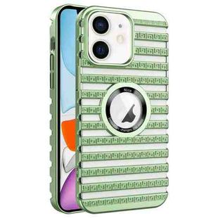 For iPhone 11 Cooling Ladder Electroplated Hollow Phone Case(Green)