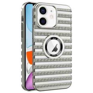 For iPhone 11 Cooling Ladder Electroplated Hollow Phone Case(Silver)