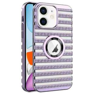 For iPhone 11 Cooling Ladder Electroplated Hollow Phone Case(Purple)