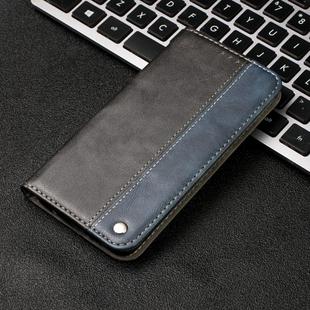 For iPhone 12 mini Business Solid Color Stitching Horizontal Flip Leather Case with Holder & Card Slots(Blue)