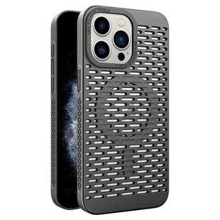 For iPhone 11 Pro Max Hollow Cooling MagSafe Phone Case(Black)