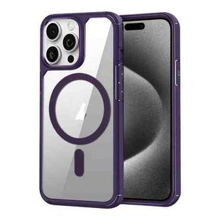 For iPhone 15 Pro Max MagSafe Acrylic Hybrid TPU Phone Case(Purple)