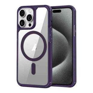 For iPhone 15 Pro MagSafe Acrylic Hybrid TPU Phone Case(Purple)