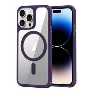 For iPhone 14 Pro Max MagSafe Acrylic Hybrid TPU Phone Case(Purple)