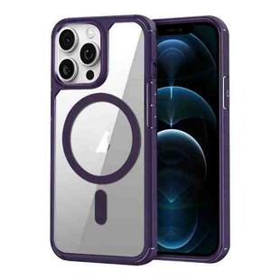 For iPhone 12 Pro Max MagSafe Acrylic Hybrid TPU Phone Case(Purple)