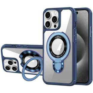 For iPhone 15 Pro MagSafe Acrylic Hybrid TPU Phone Case with Holder(Royal Blue)