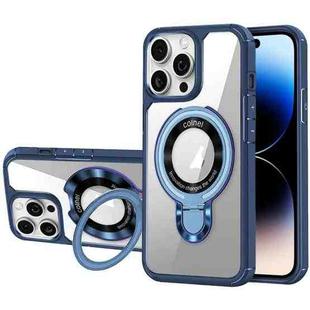 For iPhone 14 Pro MagSafe Acrylic Hybrid TPU Phone Case with Holder(Royal Blue)