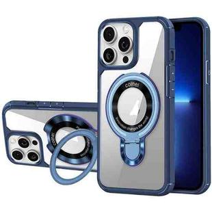 For iPhone 13 Pro MagSafe Acrylic Hybrid TPU Phone Case with Holder(Royal Blue)