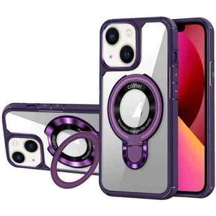 For iPhone 13 MagSafe Acrylic Hybrid TPU Phone Case with Holder(Purple)