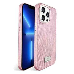 For iPhone 13 Pro Ice Silk Mesh Breathable Cooling Phone Case(Pink)