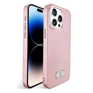 For iPhone 14 Pro Ice Silk Mesh Breathable Cooling Phone Case(Pink)