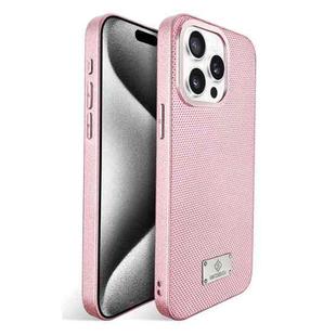 For iPhone 15 Pro Ice Silk Mesh Breathable Cooling Phone Case(Pink)