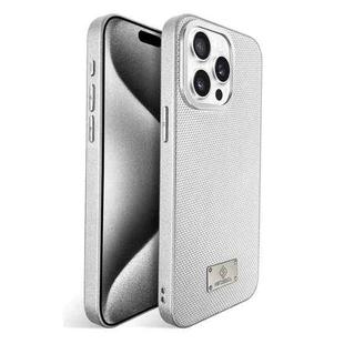 For iPhone 15 Pro Max Ice Silk Mesh Breathable Cooling Phone Case(Silver)