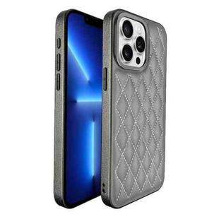 For iPhone 13 Pro Plaid Series 9D Electroplated Phone Case(Titanium Grey)