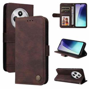 For Redmi 14C 4G Skin Feel Life Tree Metal Button Leather Phone Case(Brown)