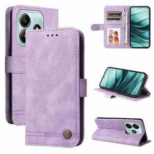 For Redmi Note 14 5G Skin Feel Life Tree Metal Button Leather Phone Case(Purple)