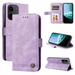For Redmi 15C 4G 171.5mm / Xiaomi Poco C85 4G Skin Feel Life Tree Metal Button Leather Phone Case(Purple)