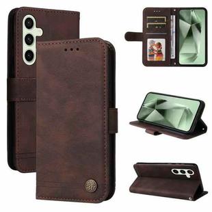 For Samsung Galaxy S24 FE 5G Skin Feel Life Tree Metal Button Leather Phone Case(Brown)