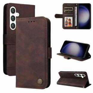 For Samsung Galaxy S25 5G Skin Feel Life Tree Metal Button Leather Phone Case(Brown)