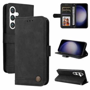 For Samsung Galaxy S25 5G Skin Feel Life Tree Metal Button Leather Phone Case(Black)