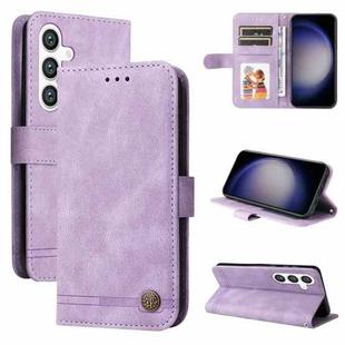For Samsung Galaxy S25+ 5G Skin Feel Life Tree Metal Button Leather Phone Case(Purple)