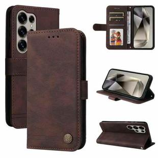 For Samsung Galaxy S25 Ultra 5G Skin Feel Life Tree Metal Button Leather Phone Case(Brown)